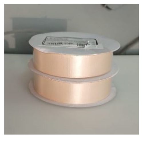 Лента шелк 1,9 см крем-брюле