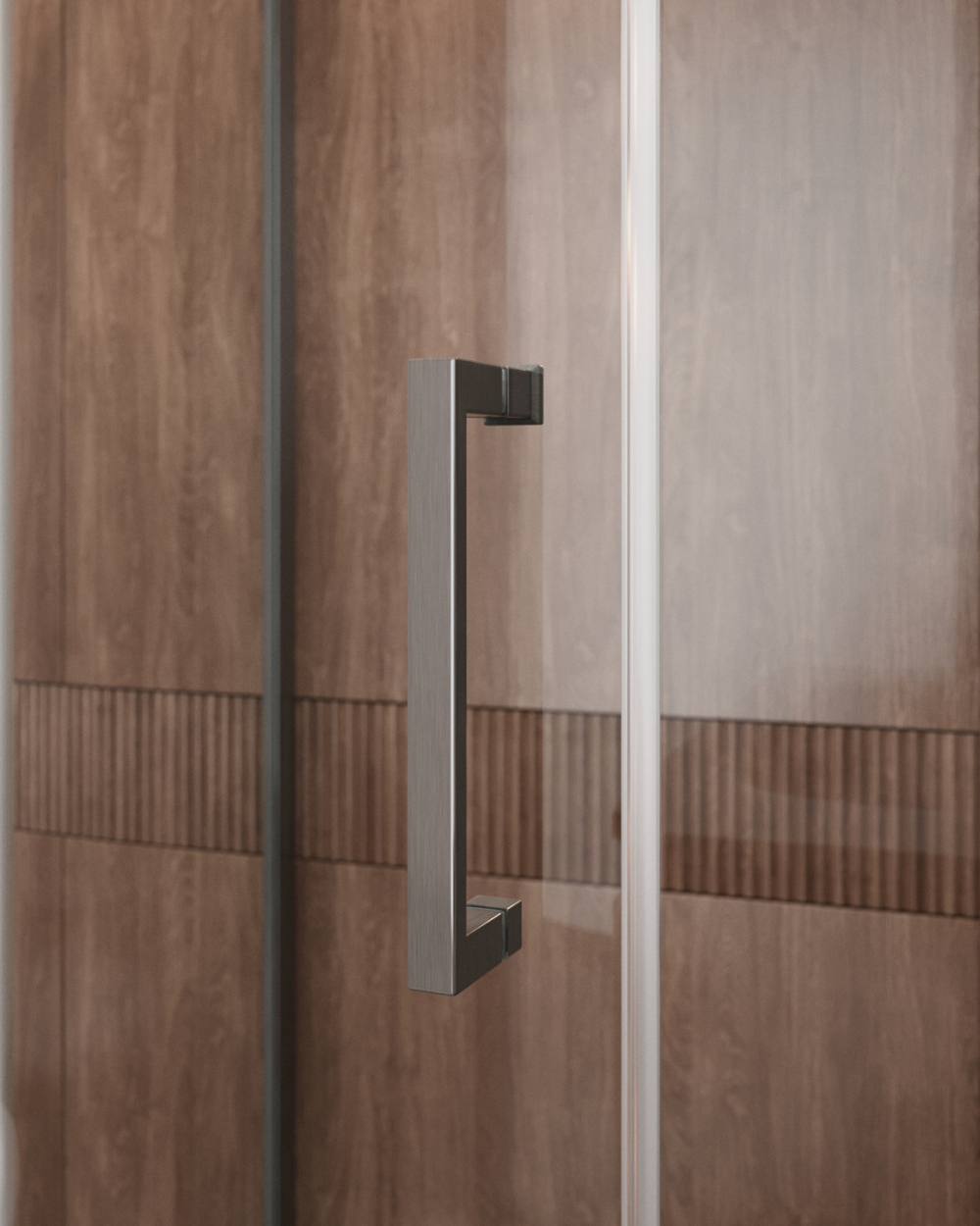 Душевой уголок Cezares MOLVENO-R-1-90-C-GM-IV, 90х90х195, профиль оружейная сталь, прозрачное стекло