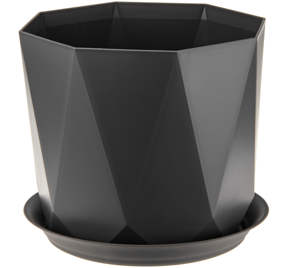 Кашпо ПРИЗМА D130мм 1л с поддоном М3137