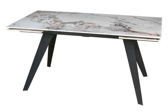 Стол "РЕЙН" 160-240, керамика Top Pandora глянцевый, опоры черный муар