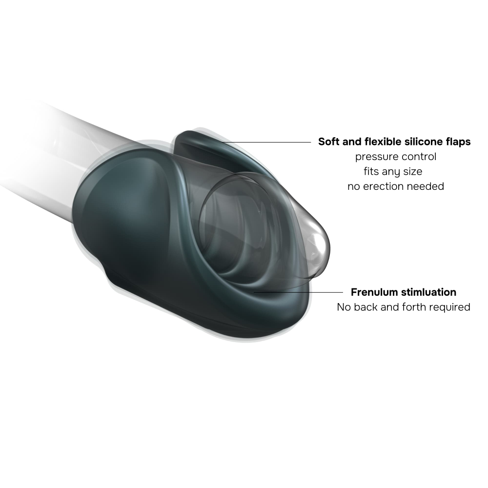 Серый сквозной мастурбатор с вибрацией Manwan Starter (Цвет: серый)