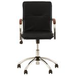 Кресло "Samba GTP", деревянные накладки, хром, кожзам черный