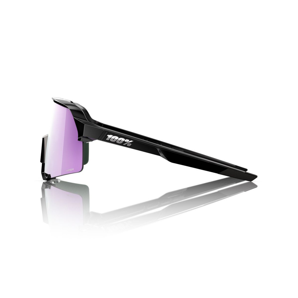 Спортивные очки 100% S3 Polished Black - HiPER Lavender Mirror Polarized Lens