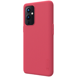 Тонкий жесткий чехол красного цвета от Nillkin для OnePlus 9 (рынок EU и NA) LE2113 и LE2115, серия Super Frosted Shield