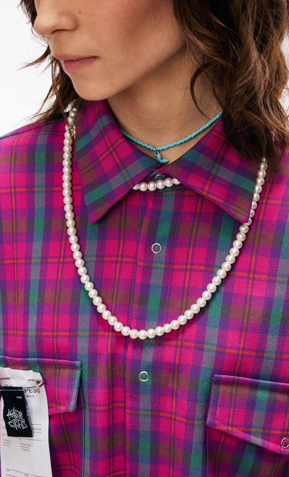 Рубашка Kraizy Stripes 2XOVER в клетку розовая