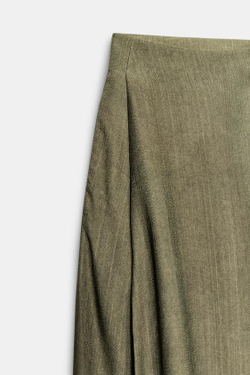 ZARA СТРУЯЩИЕСЯ БРЮКИ — ZW COLLECTION, ТЕМНО-ОЛИВКОВЫЙ