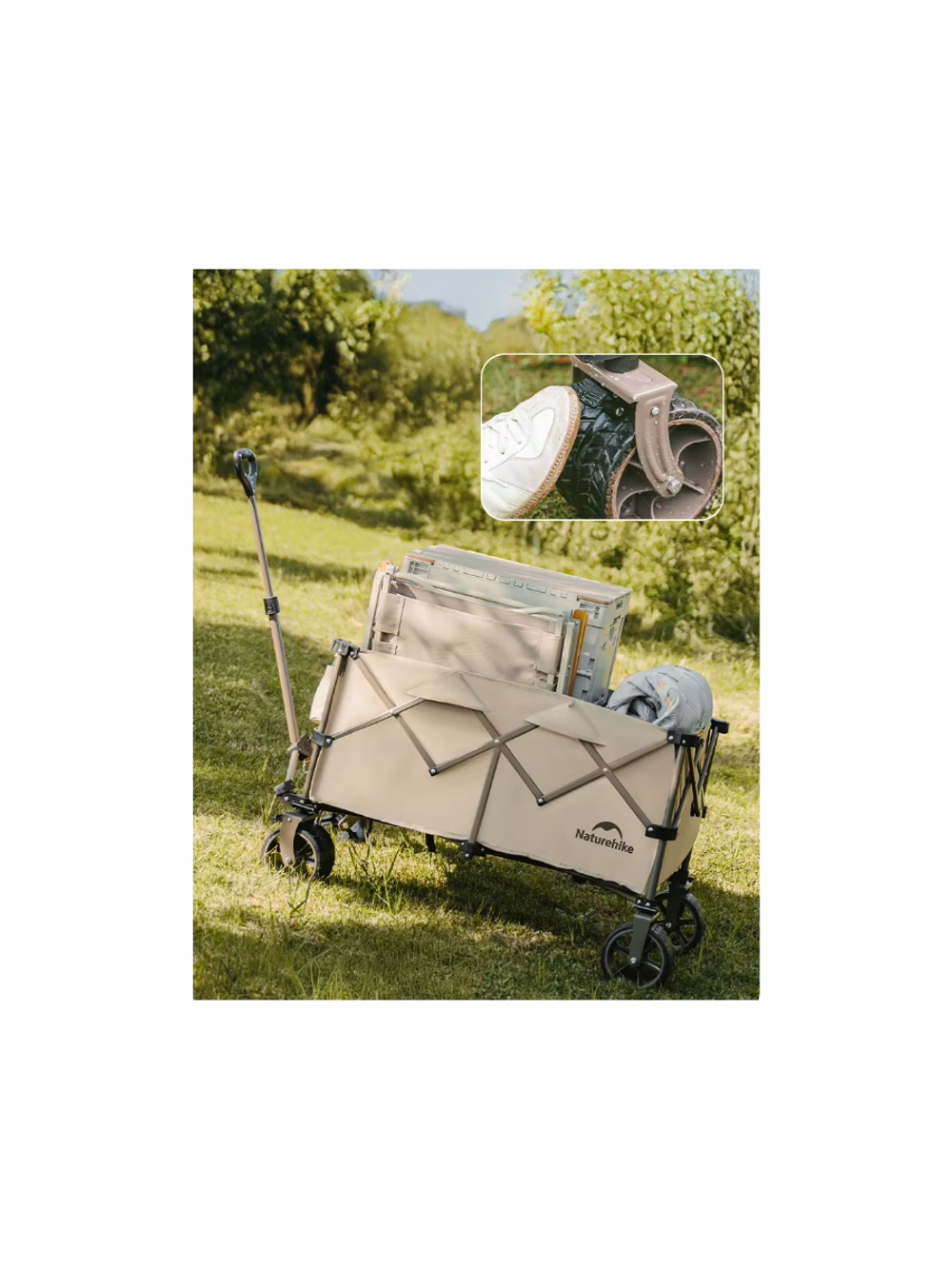Тележка туристическая Naturehike Rubiks Cube 100х65,5х108 см, 190 л, бежевая