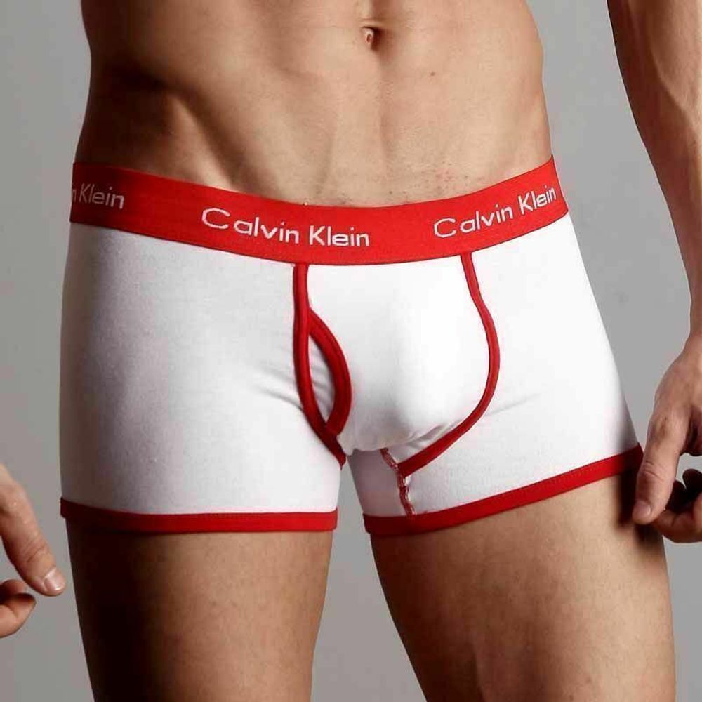 Мужские трусы хипсы Calvin Klein 365 White Red Boxer