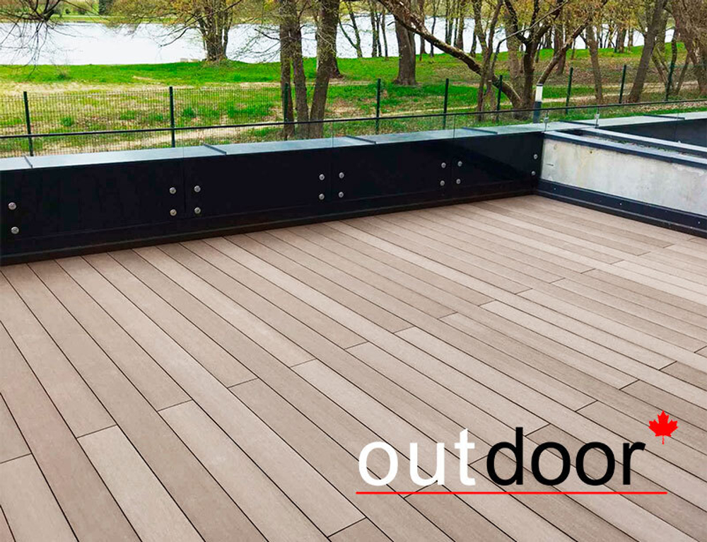 Террасная доска ДПК Outdoor 150*25*4000 мм. браш/вельвет темно-коричневая