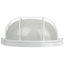 Светильник ЭРА НБП 03-100-002 Акватермо алюминий/стекло решетка IP54 E27 max 100Вт D240 круг белый