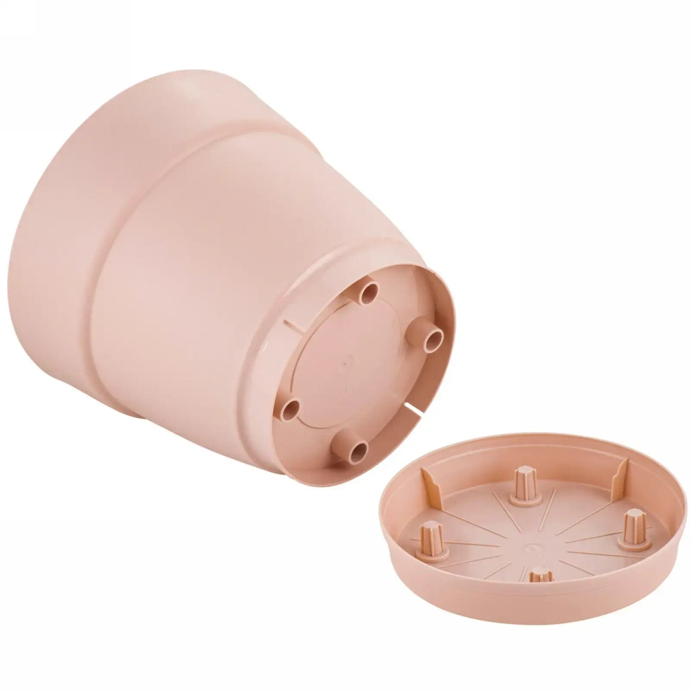 Горшок для цветов пластиковый 2л d-17см «Villa de Fiori» с фиксируемым поддоном, английская роза