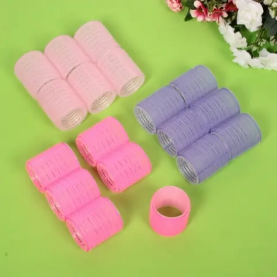 Бигуди липучки, 6шт., однотонные, цвет микс, d-5см