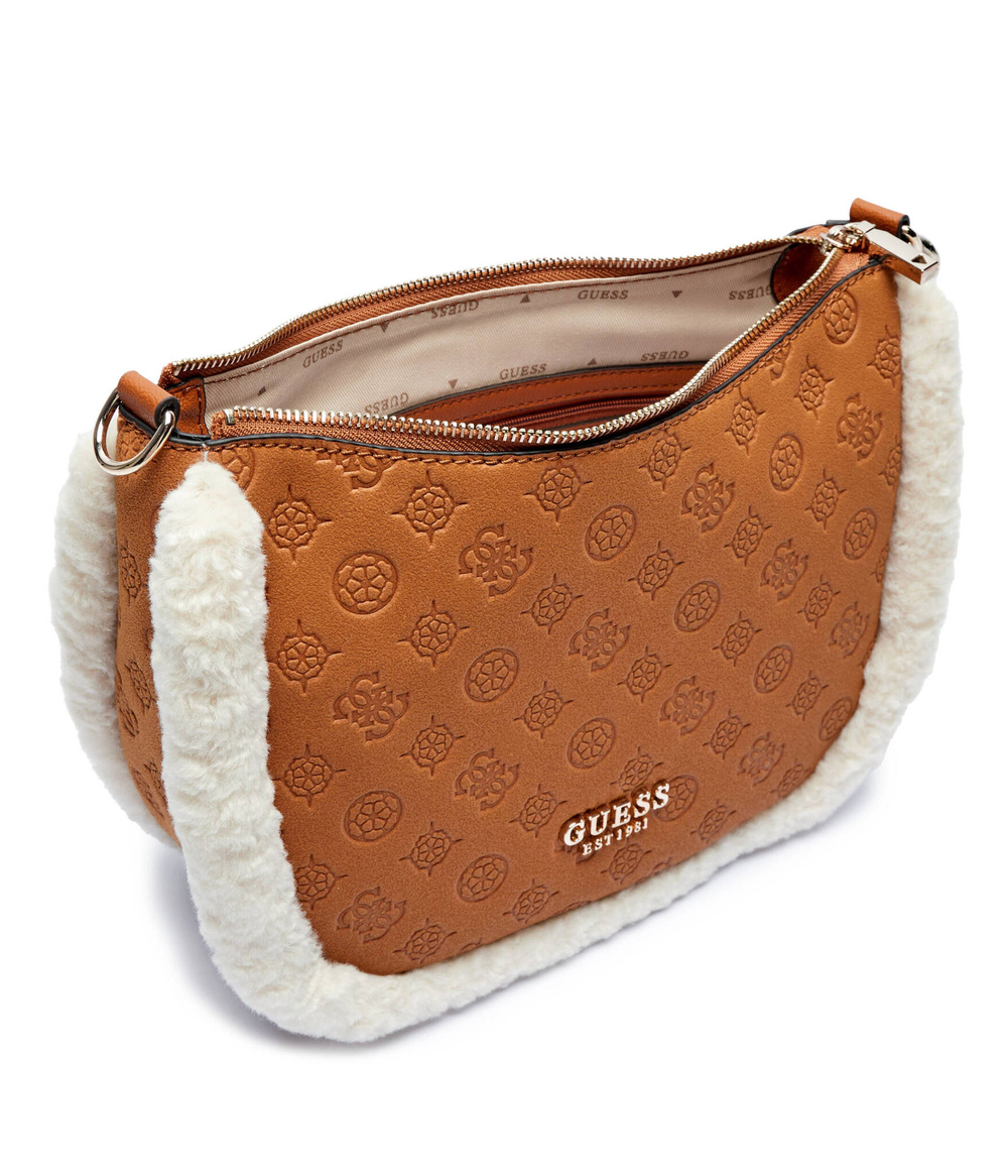 Сумка хобо DAVIKA shearling Guess - коричневый(HWPG94 97020)