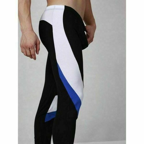 Мужские кальсоны  черные с белой полосой Superbody Pants Black