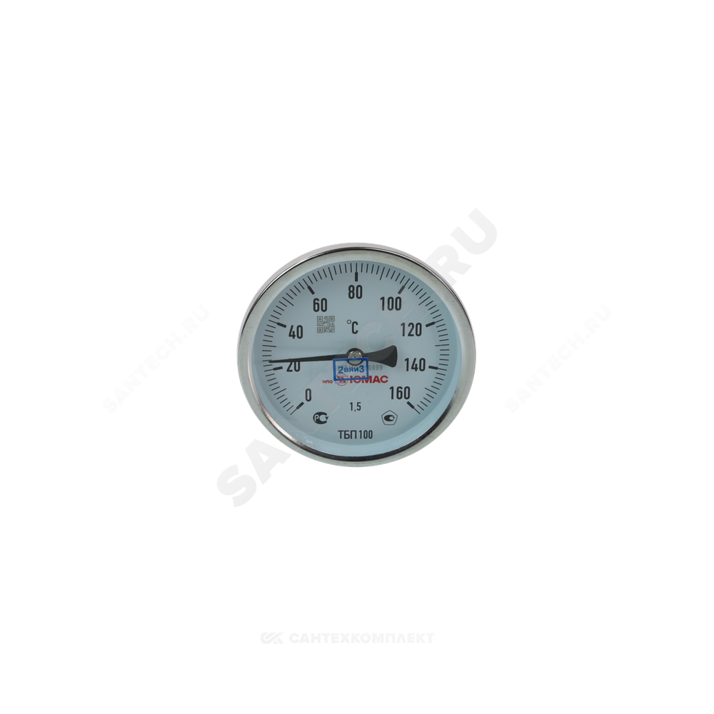 Термометр биметаллический осевой Дк100 160С L=50мм G1/2" ТБП-Т НПО ЮМАС