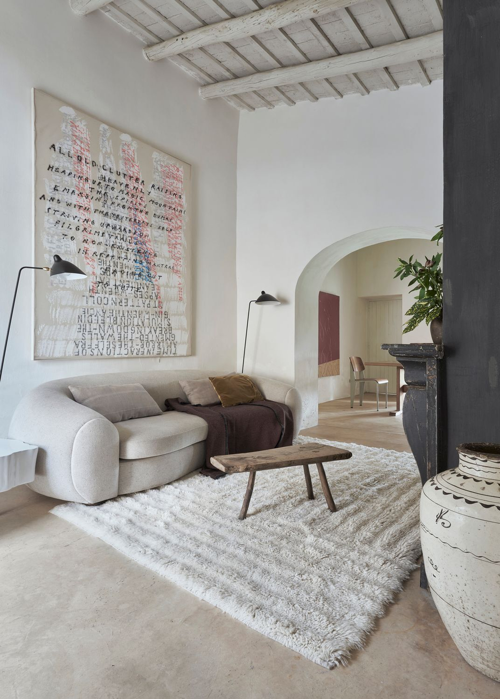 Шерстяной стираемый ковер Lorena Canals Dunes Sheep White L (240 x 170 см)