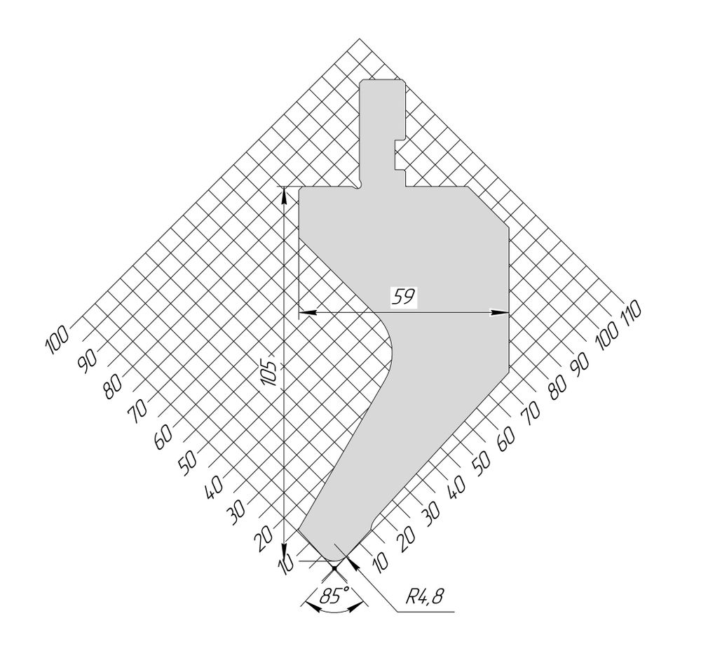 Пуансон AP 1848 85° H105 R4,8