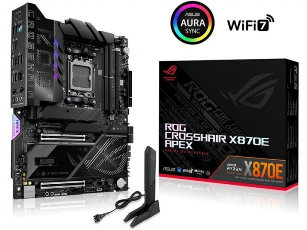 Сист.плата ASUS ROG CROSSHAIR X870E APEX, X870E, AM5, 2xDDR5, 2xPCI-E x16, PCI-E x1, 5xM2, SATA, 2xUSB4, Wi-Fi 7, BOX