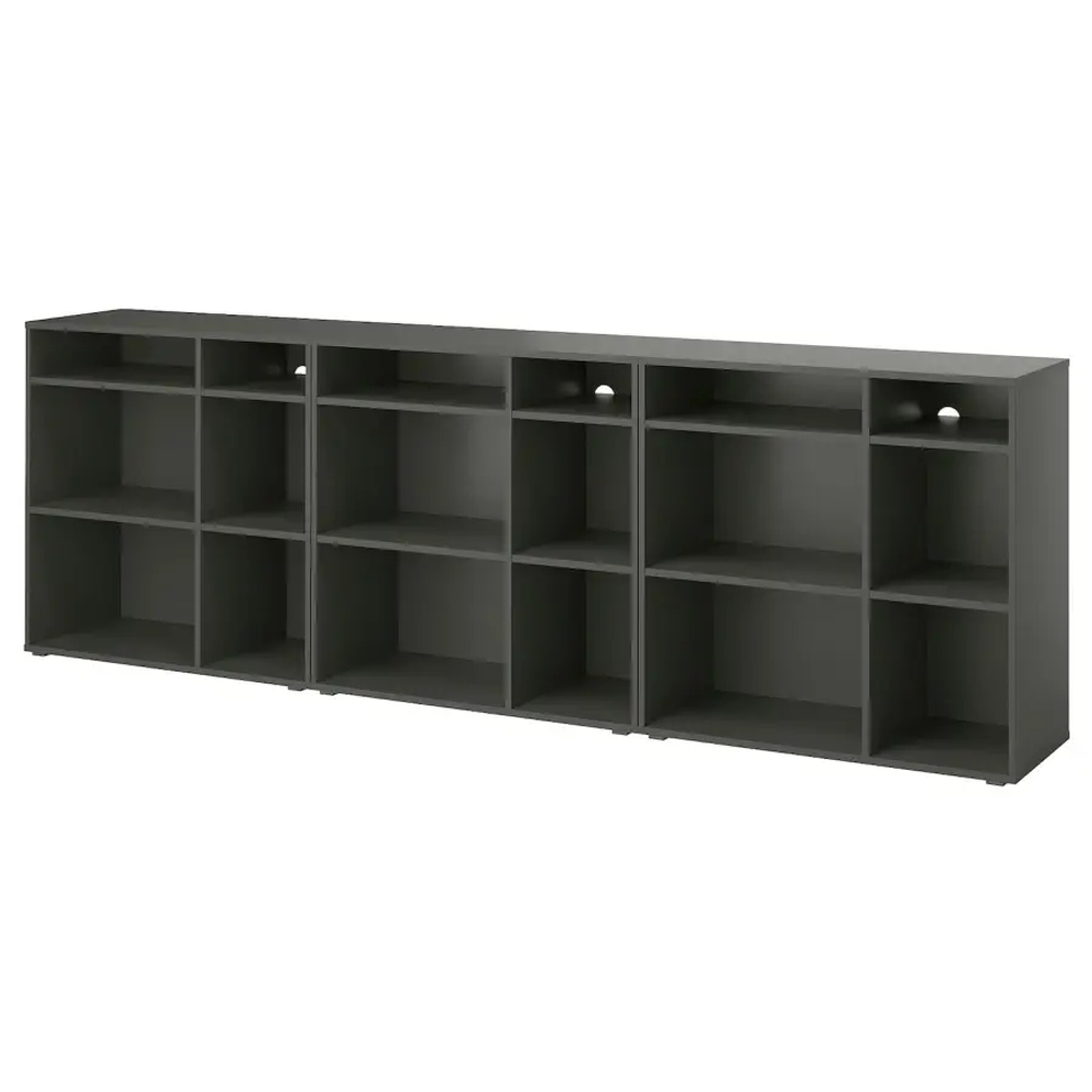 Комбинация для хранения - VIHALS  IKEA/ ВИХАЛС ИКЕА, 286х37х90 см, серый