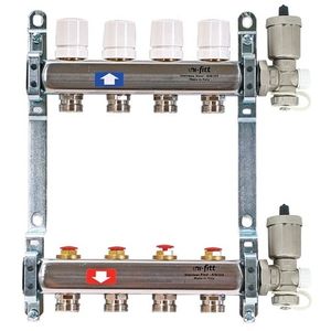Коллекторы Uni-Fitt 451A из нерж. стали с воздухоотводчиками, регулировочными и термостатическим вентилями