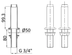 Смеситель для ванны Burlington Guild GU422DG на борт ванны, золото