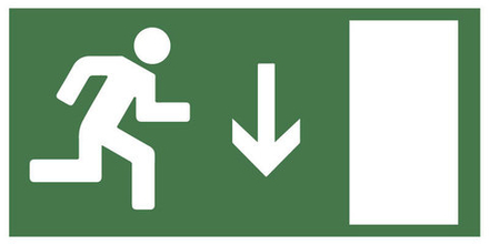 Знак Е-09 "Указатель двери эвакуационного выхода (правосторонний)"