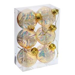 GAEM Набор из 6шт Украшение новогоднее "Шар", D 8 см, L23,5 W8 H15,5 см