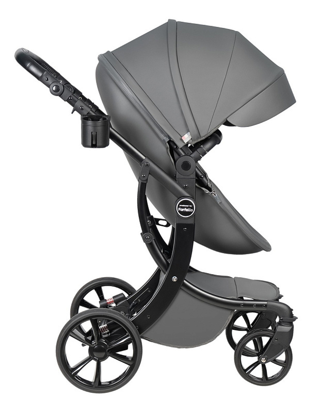 Детская коляска трансформер Aimile PRO темно-серый экокожа