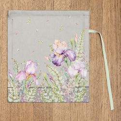 НАБОР МЕШОЧКОВ ИЗ 2-Х ШТ "ИРИСЫ" 23Х25СМ,100%ХЛОПОК,СЕРЫЙ ,ТВИЛ,ПРОПИТКА