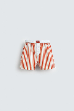 ZARA X DISNEY ПОПЛИНОВЫЕ ТРУСЫ-БОКСЕРЫ В ПОЛОСКУ, КРАСНЫЙ
