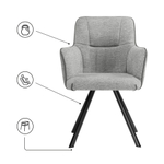 Стул на металлокаркасе Woodville Elis gray, dark gray, black, ножки черные