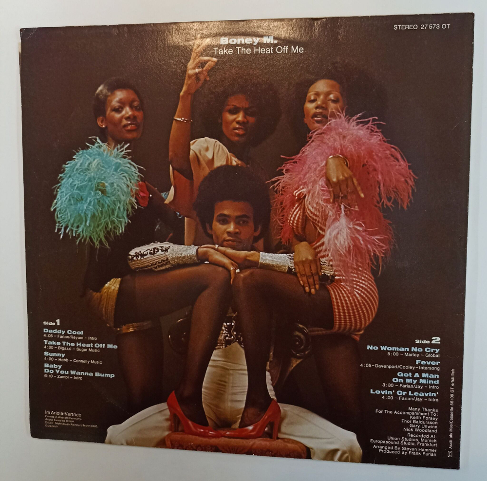 Винтажная виниловая пластинка LP Boney M. Take The Heat Off Me (Germany 1976) (Poster)