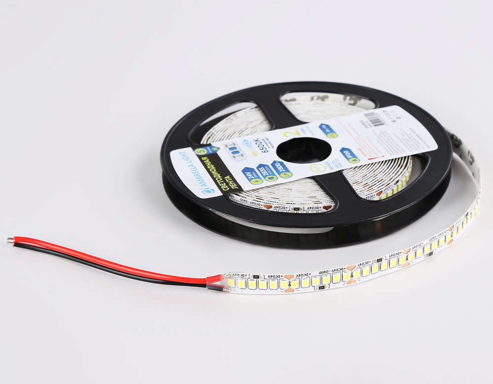 Светодиодная лента GS3503 2835 240Led /22W m/ 24V IP20 6500K/ 5000*10*1.2mm/ кратность резки 25mm (2 конт.)