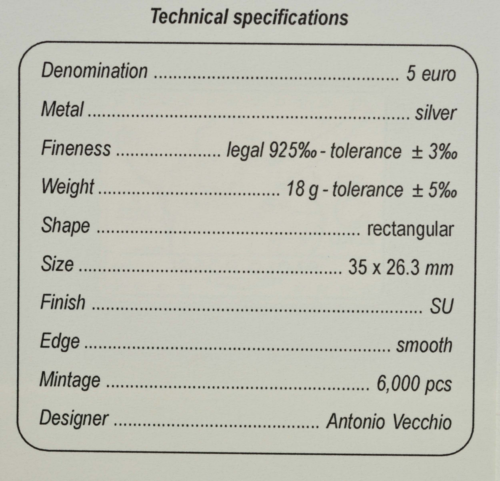 ИТАЛИЯ, 2022, 5 ЕВРО [СЕРЕБРО]