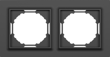 Рамка 2-я,  Wave матовый карбон,  серия A07