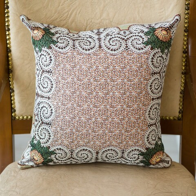 Декоративный гобеленовый чехол для интерьерной подушки Кружево 38*38