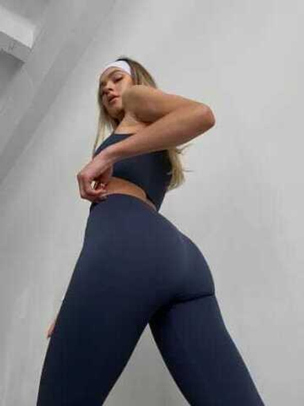 Леггинсы на высокой посадке с широкой резинкой (Маренго)