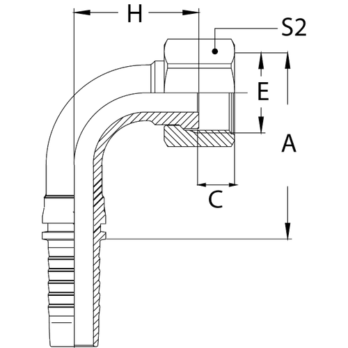 Фитинг DN 12 ORFS (Г) 1.3/16 (90)
