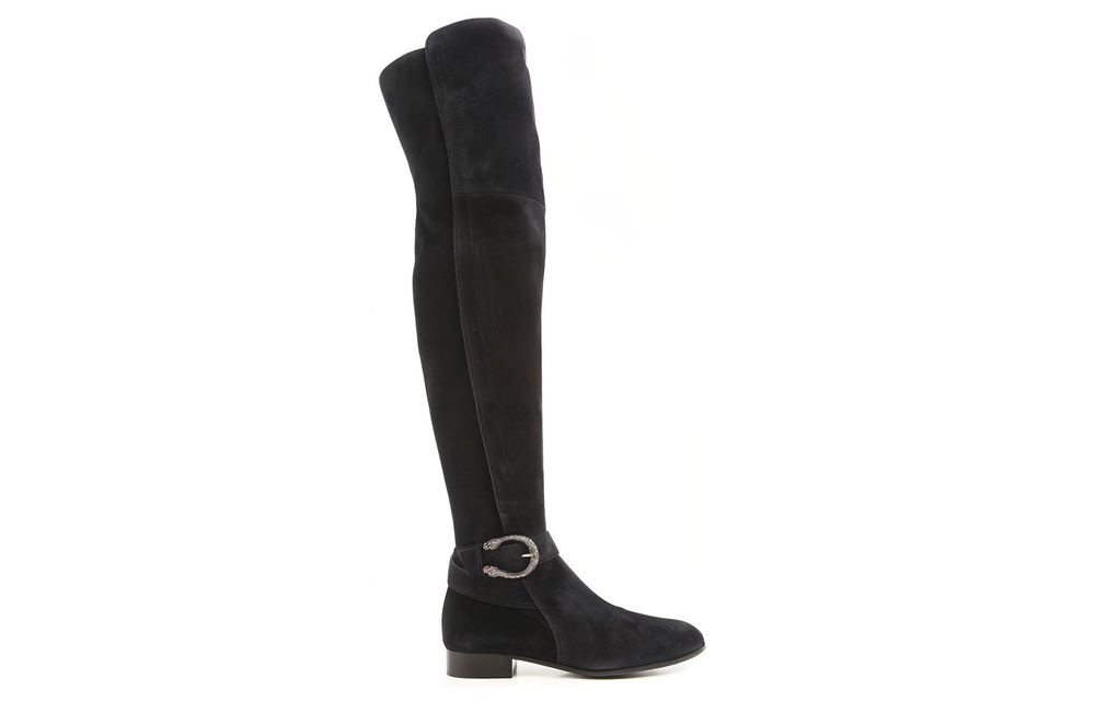 GUCCI Suede Over the knee Boots Women"s Black