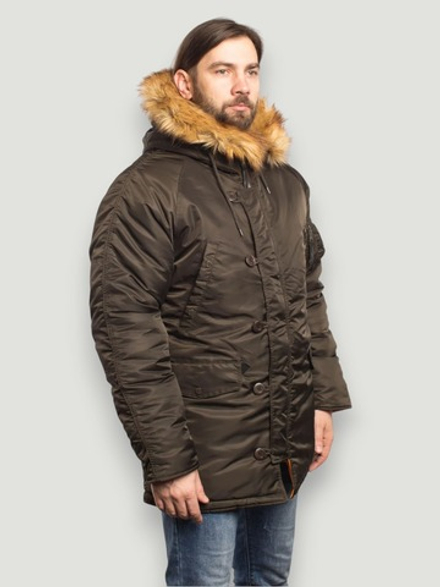 Куртка Аляска N-3B Husky Denali (т. серая - beluga/orange)