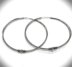 Серьги-конго "Эстерелла" 60мм, серебро 925, родированные, С-60060