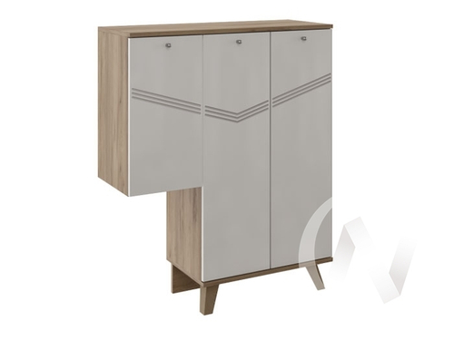 Тумба правая 3 двери М07 Гостиная Лимба (дуб крафт золотой/белый глянец)