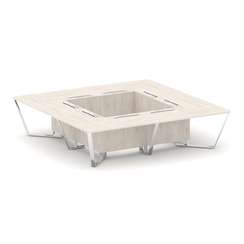 Steel Meet Стол переговорный квадратный MD-PR.B.SP-16K Денвер Светлый/Нержавеющая Сталь/Хром 3200*32