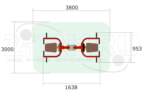 Уличный тренажер двойной «Верхняя тяга»
