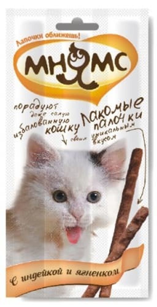 Pro Pet Мнямс лакомые палочки для кошек с индейкой и ягненком 13,5 см, 3 х 5 гр.