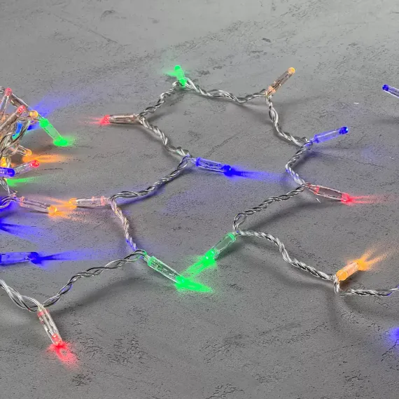 Светодиодная гирлянда с колпачком 100 разноцветных LED ламп 10 м., 220-230 В., прозрачный провод ПВХ, IP65, LTC (PST100CAP-10-2M)