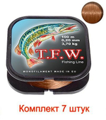 леска рыболовная T.F.W. 0,40mm 100m, 3 штуки