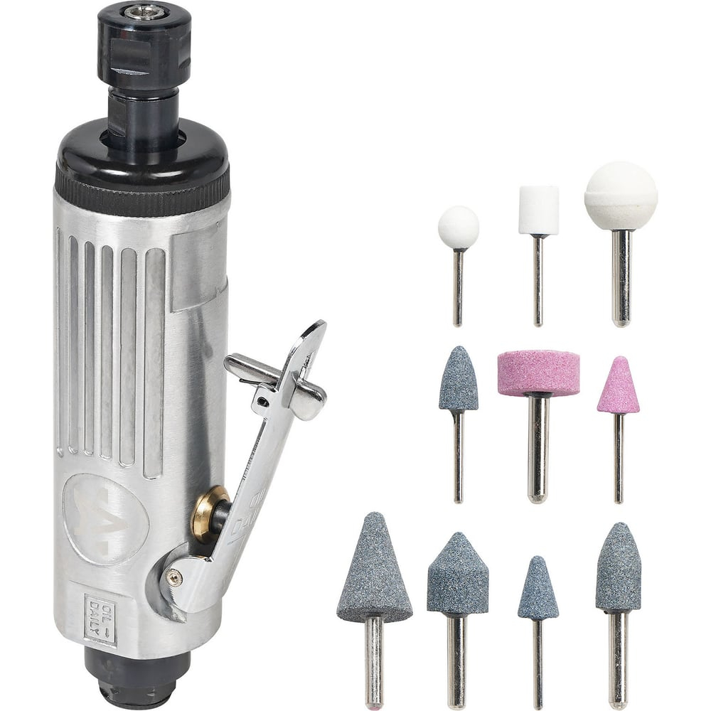 Шлифовальная машинка прямая пневматическая с оснасткой 16 предметов в кейсе для хранения ATBR041 AIRLINE