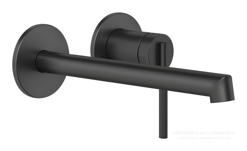 Смеситель для раковины Gessi Ingranaggio, длинный излив, встраиваемый, цвет Matte Black