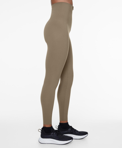 OYSHO Легинсы с высокой посадкой и застежкой-молнией длиной 65 см, коричнево-серый